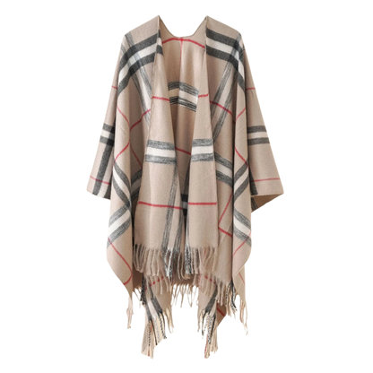 SAVANNAH Cashmere Blend Plaid Cape 160  x 128 cms (one size)