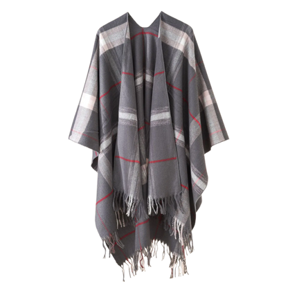 SAVANNAH Cashmere Blend Plaid Cape 160  x 128 cms (one size)