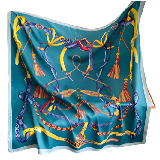 SAWYER Horse Design Twill Scarf - 90 x 90 cms