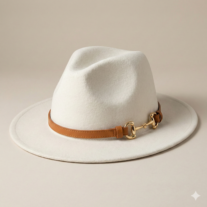 SOPHIA Cotton-Blend Narrow Brim (7 cm) Felt Fedora 56-59 cms