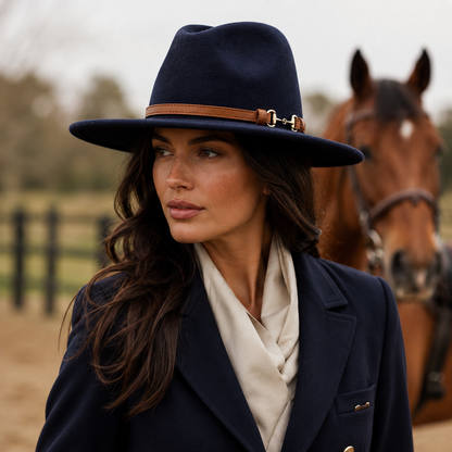 SOPHIA Cotton-Blend Narrow Brim (7 cm) Felt Fedora 56-59 cms