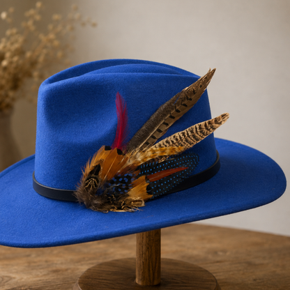 STIRLING  Natural Feather Hat Plume with Brooch Pin
