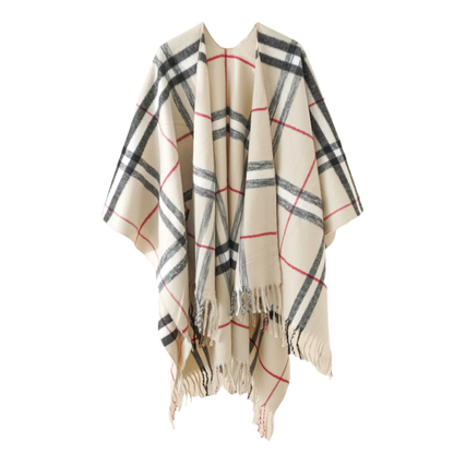 SAVANNAH Cashmere Blend Plaid Cape 160  x 128 cms (one size)