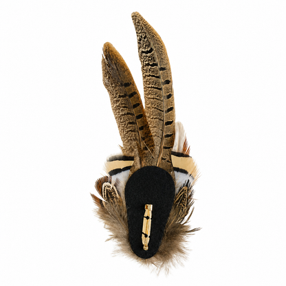 TENBY  Natural Feather Hat Plume with Brooch Pin