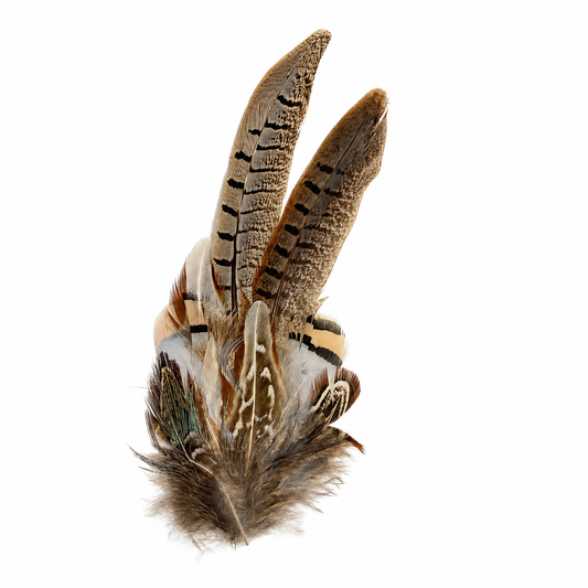 TENBY  Natural Feather Hat Plume with Brooch Pin