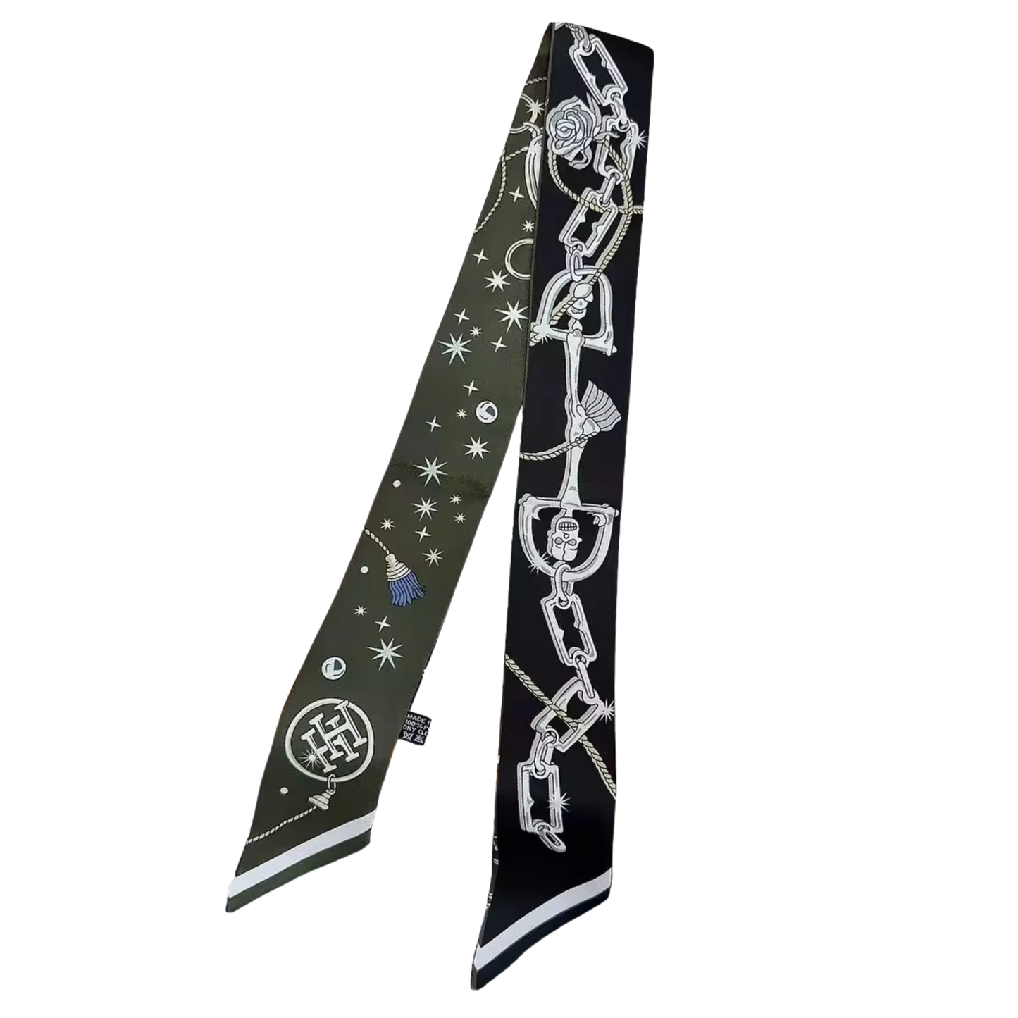 TIRANA Horse Design Twilly Scarf, Hair or Handbag Tie - 85 x 5 cms