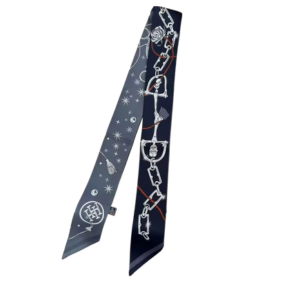 TIRANA Horse Design Twilly Scarf, Hair or Handbag Tie - 85 x 5 cms