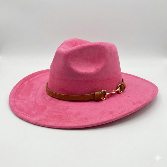 TOLEDO Wide brim (10 cm) Faux Suede Fedora 57-59 cms