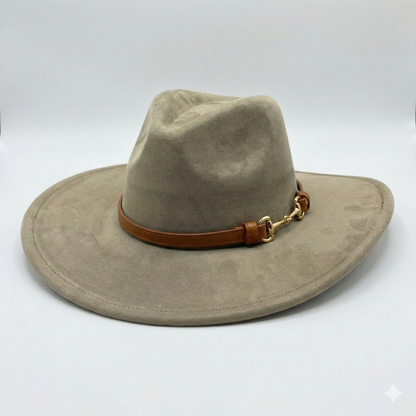TOLEDO Wide brim (10 cm) Faux Suede Fedora 57-59 cms