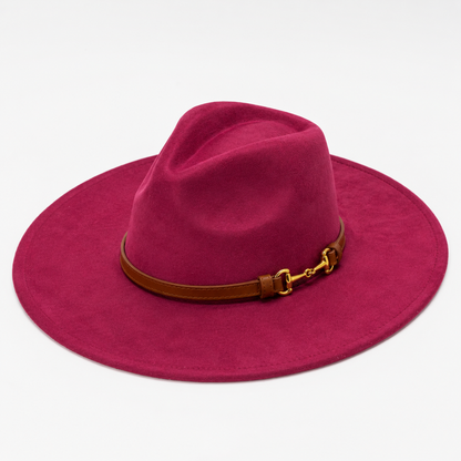 TOLEDO Wide brim (10 cm) Faux Suede Fedora 57-59 cms