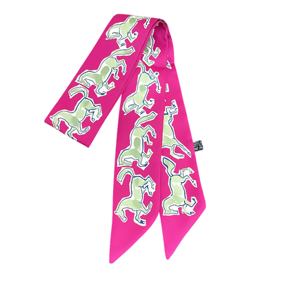 TOULOUSE Horse Design Twilly Scarf, Hair or Handbag Tie - 85 x 5 cms