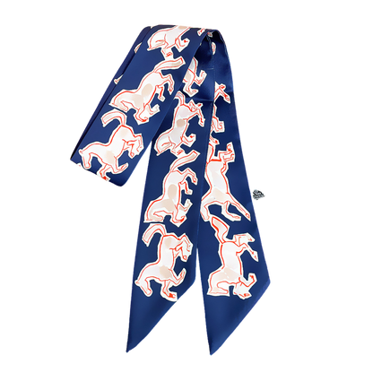 TOULOUSE Horse Design Twilly Scarf, Hair or Handbag Tie - 85 x 5 cms