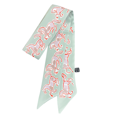 TOULOUSE Horse Design Twilly Scarf, Hair or Handbag Tie - 85 x 5 cms