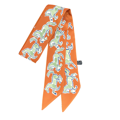 TOULOUSE Horse Design Twilly Scarf, Hair or Handbag Tie - 85 x 5 cms