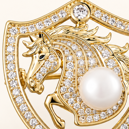 TUDOR Zircon & Freshwater Pearl Brooch
