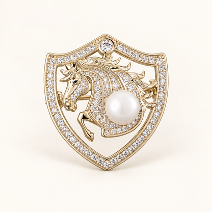 TUDOR Zircon & Freshwater Pearl Brooch