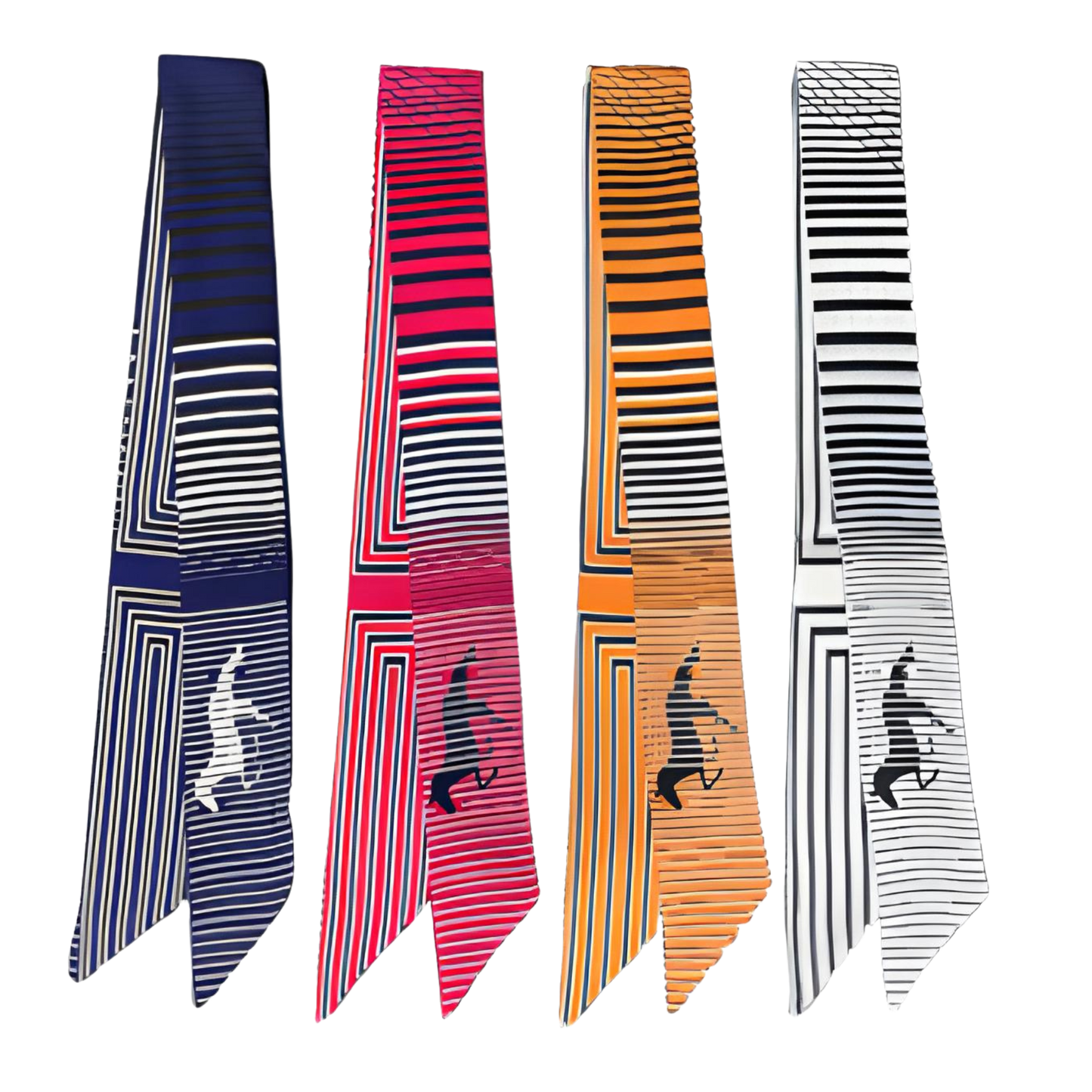 TUNISIA Horse Design Twilly Scarf, Hair or Handbag Tie - 85 x 5 cms