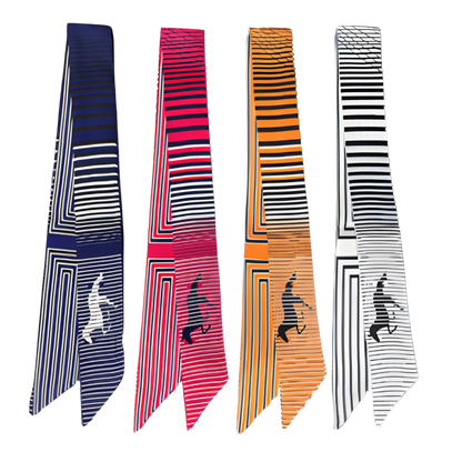 TUNISIA Horse Design Twilly Scarf, Hair or Handbag Tie - 85 x 5 cms