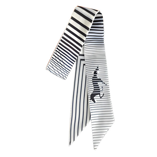 TUNISIA Horse Design Twilly Scarf, Hair or Handbag Tie - 85 x 5 cms