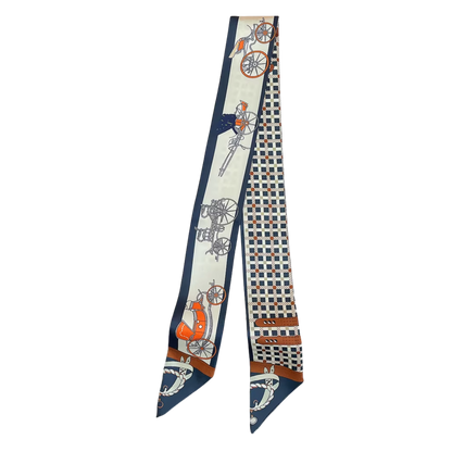 WARSAW Horse Design Twilly Scarf, Hair or Handbag Tie - 85 x 5 cms