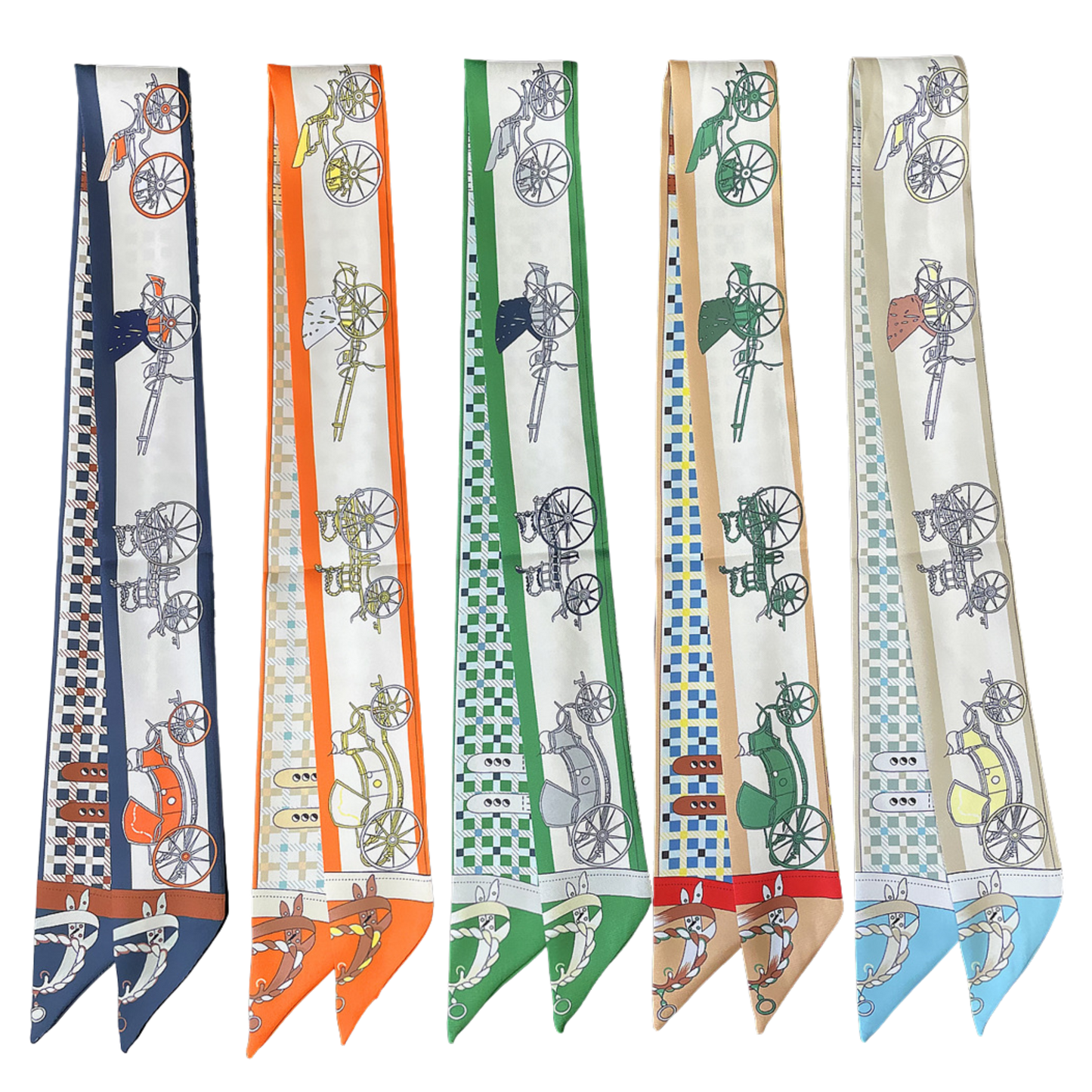 WARSAW Horse Design Twilly Scarf, Hair or Handbag Tie - 85 x 5 cms