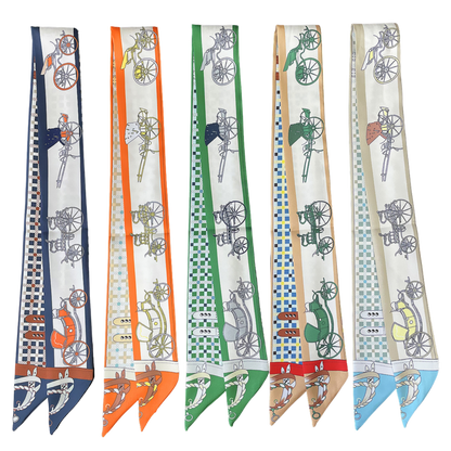 WARSAW Horse Design Twilly Scarf, Hair or Handbag Tie - 85 x 5 cms