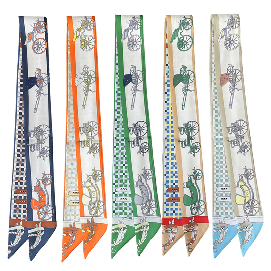 WARSAW Horse Design Twilly Scarf, Hair or Handbag Tie - 85 x 5 cms