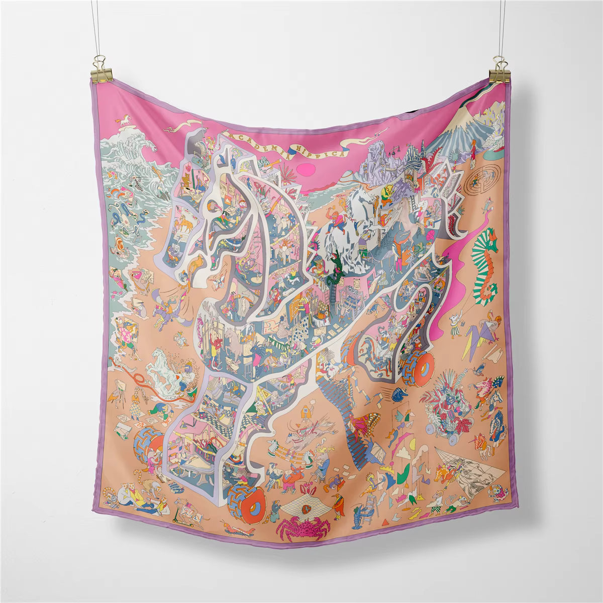 YOKO Horse Design Twill Scarf - 90 x 90 cms