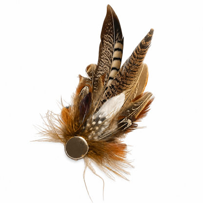 YORK  Natural Feather Hat Plume with Brooch Pin