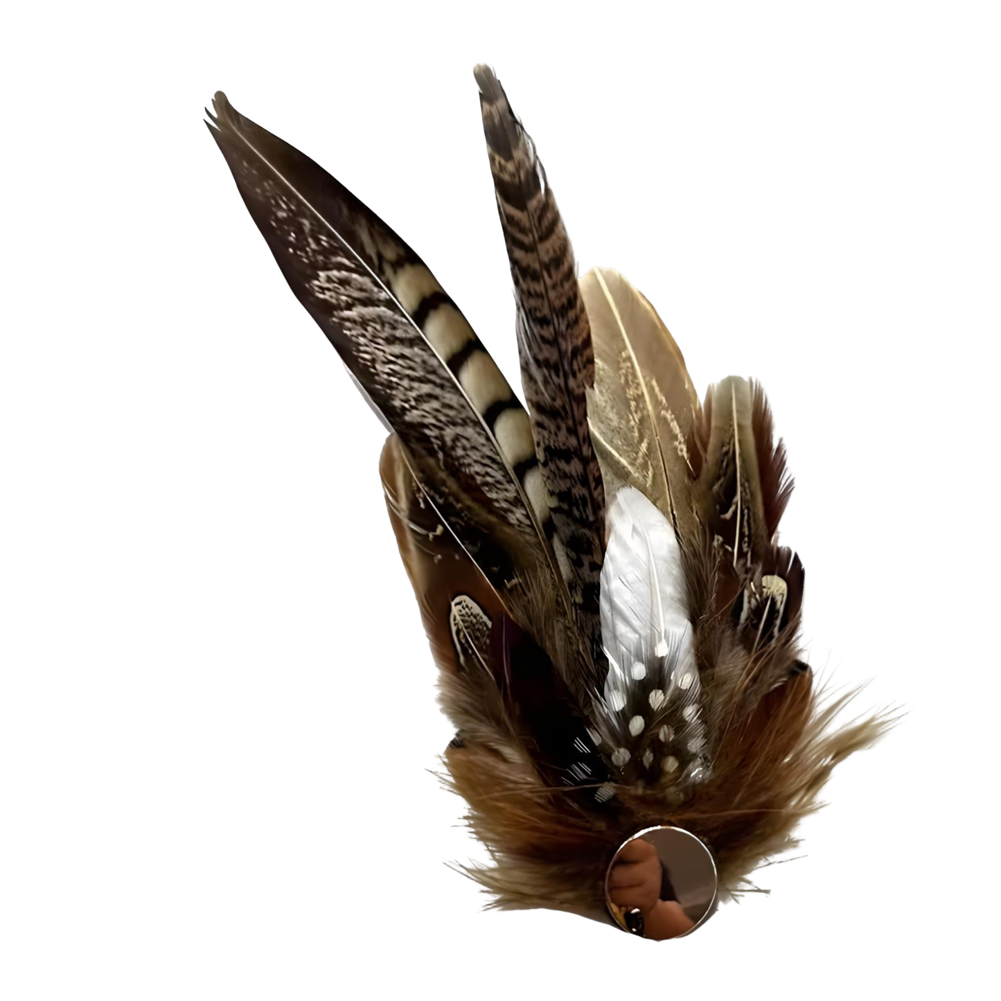 YORK Genuine Pheasant Feather Hat Plume with Brooch Pin