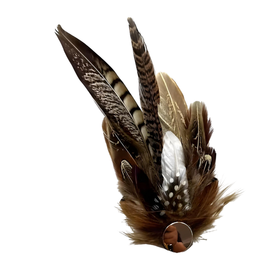 YORK Genuine Pheasant Feather Hat Plume with Brooch Pin