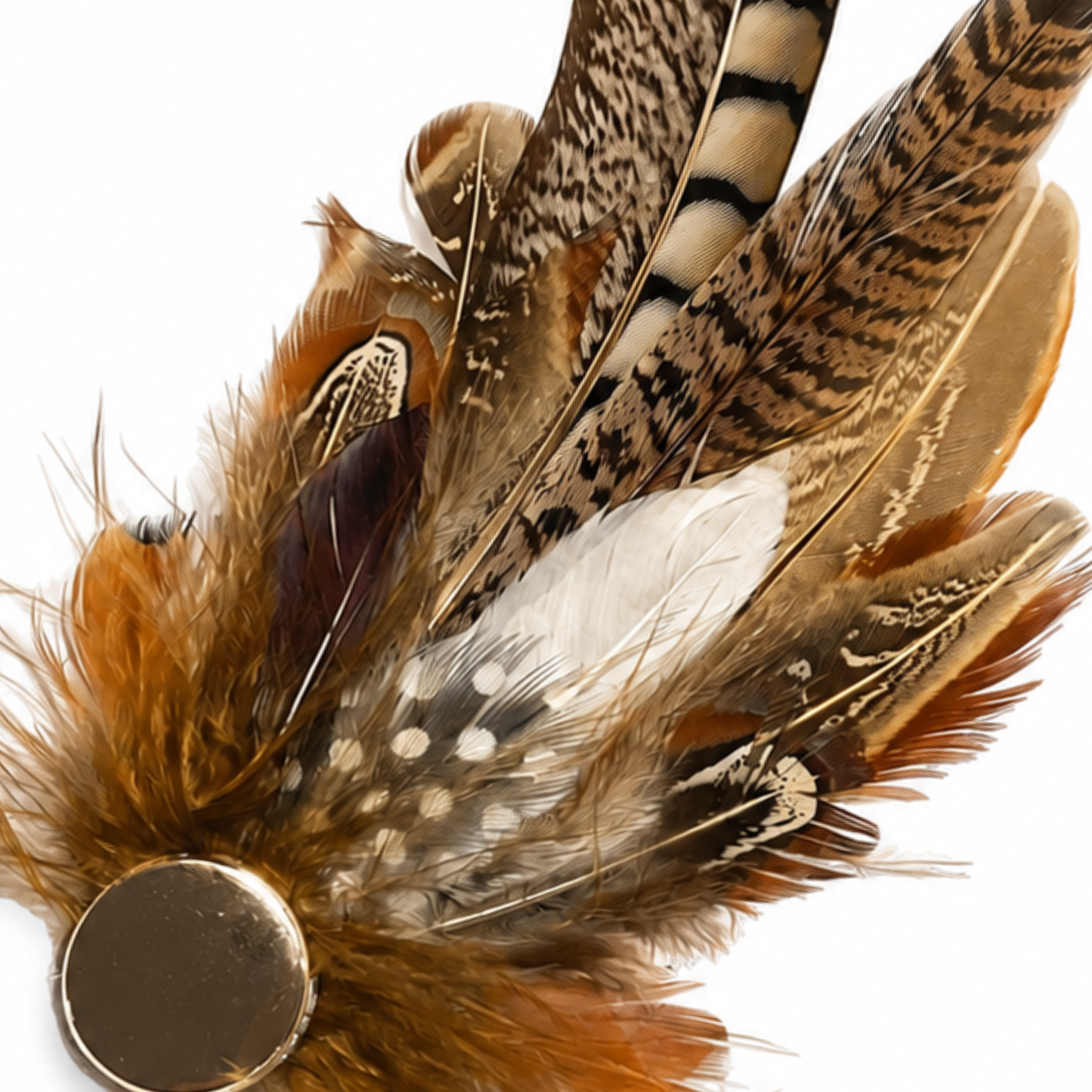 YORK  Natural Feather Hat Plume with Brooch Pin