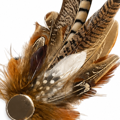 YORK  Natural Feather Hat Plume with Brooch Pin
