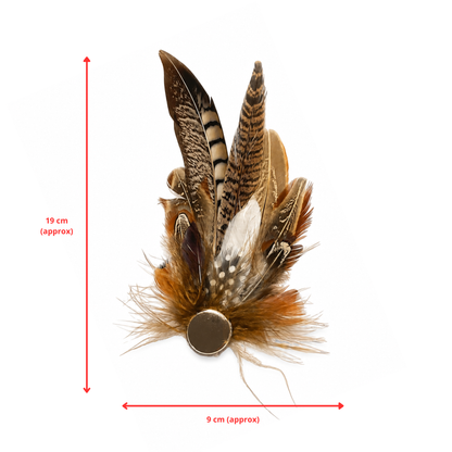 YORK  Natural Feather Hat Plume with Brooch Pin