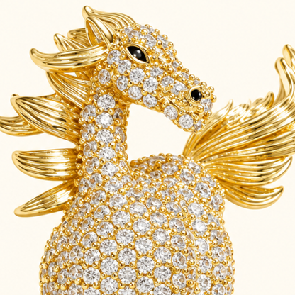 ZELIE Zircon Horse Brooch