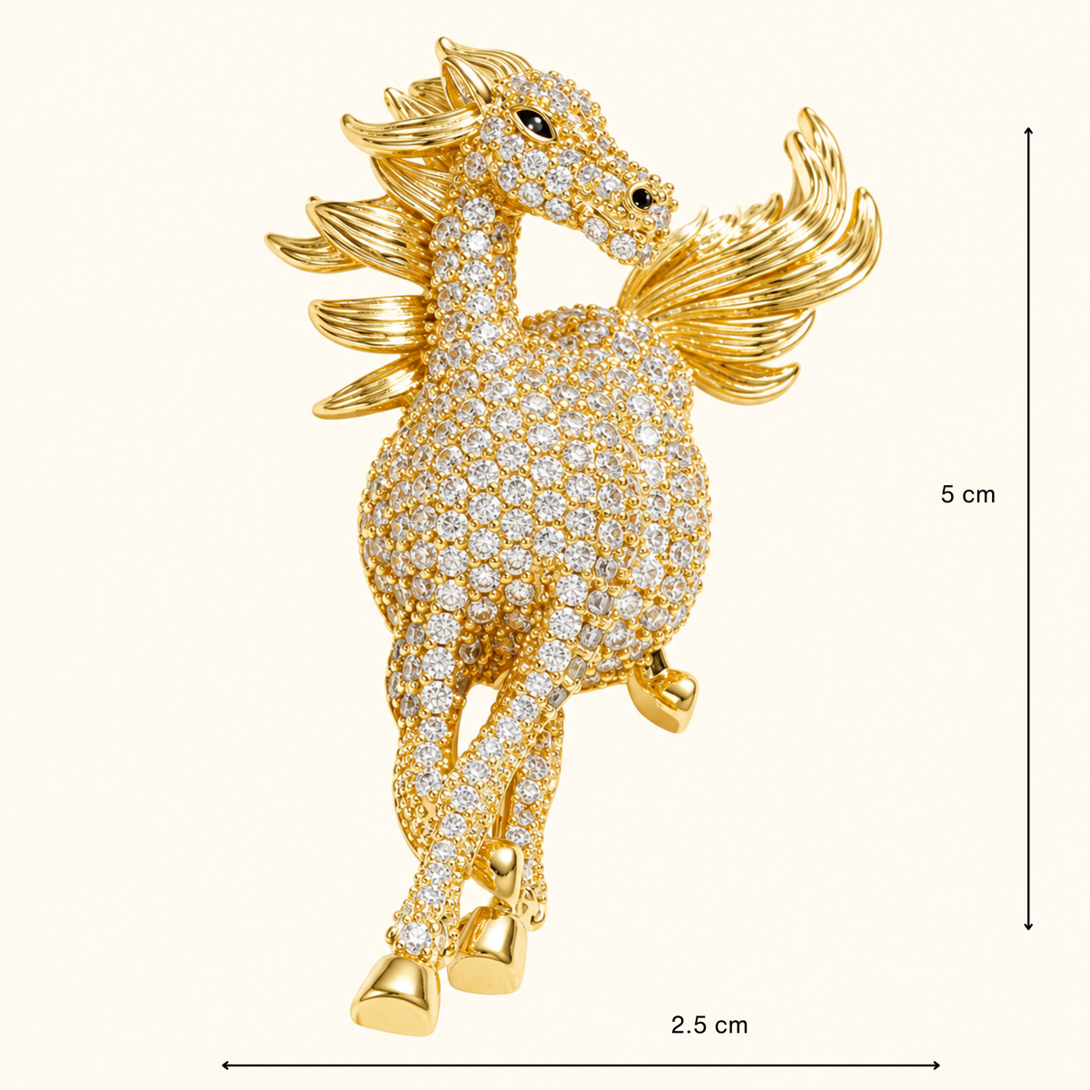ZELIE Zircon Horse Brooch