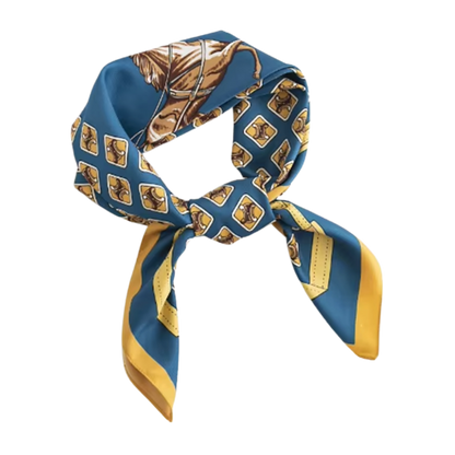 ZURICH Horse Design Silk Look Satin Skinny Scarf - 145 X 13 cm