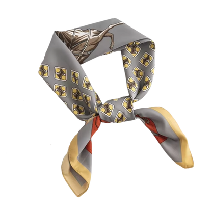 ZURICH Horse Design Silk Look Satin Skinny Scarf - 145 X 13 cm