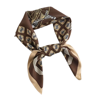 ZURICH Horse Design Silk Look Satin Skinny Scarf - 145 X 13 cm