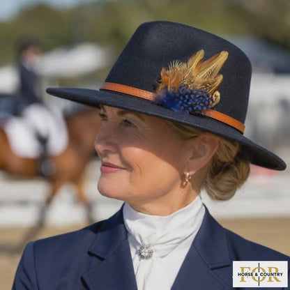 BELPER  Natural Feather Hat Plume with Brooch Pin