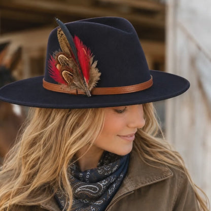 LEWES  Natural  Feather Hat Plume with Brooch Pin