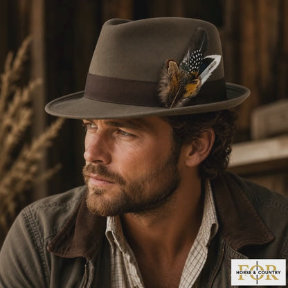 CLOVELLY  Natural Feather Hat Plume with Brooch Pin