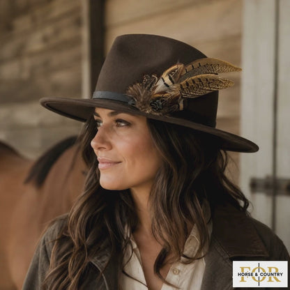 TENBY  Natural Feather Hat Plume with Brooch Pin