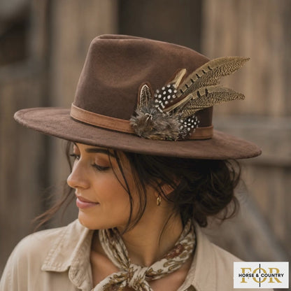 ARMITAGE Natural Feather  Hat Plume with Brooch Pin